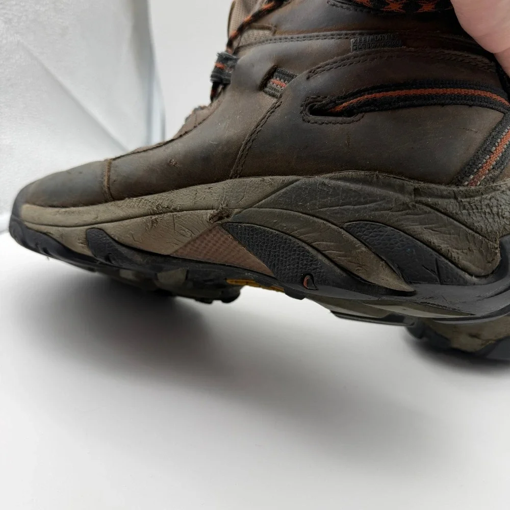 KEEN Hiking Boots Mens 10 Brown Waterproof Leather Trail Shoes ASTM F2892-11
